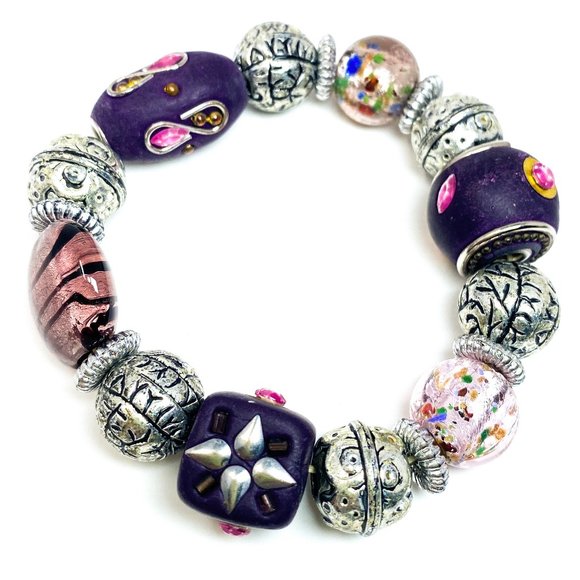 Mixed Media Stretch Bracelet - Picture 1 of 3